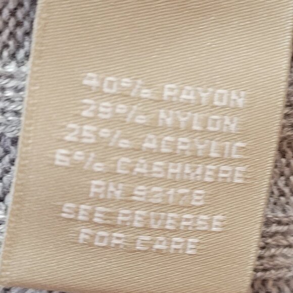 Joan Vass Cashmere Blend Open Front Shawl Neck Midi Length Cardigan Size Small - Picture 5 of 5